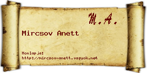 Mircsov Anett névjegykártya