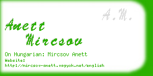 anett mircsov business card